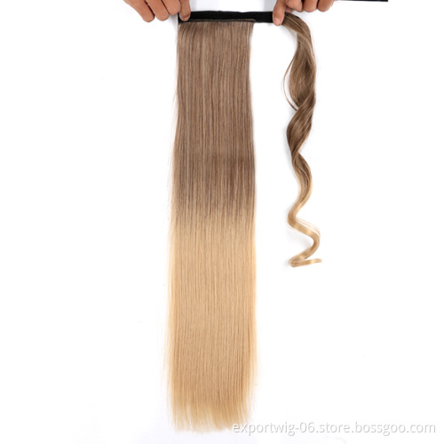 Ponytail Synthetic Hair Extensions Attachment Hair 22 Inch Braid Hair  Crochet Fiber Clip in Ponytail